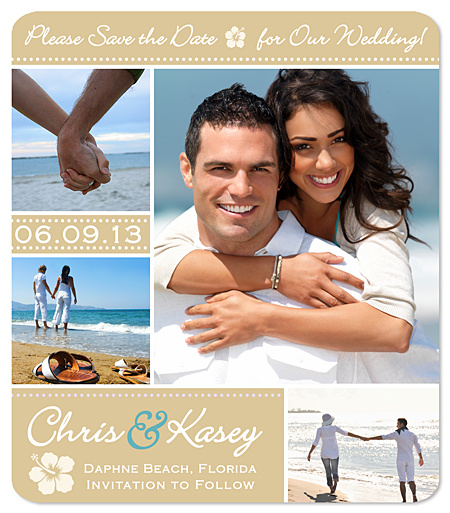 Blissful Collage - Hibiscus Save the Date Magnet